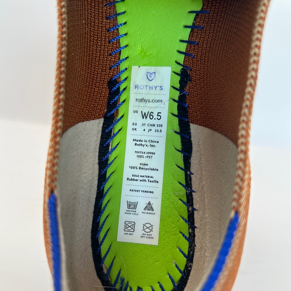EUC! Rothy's The Point Orange WSize 6.5 - Picture 11 of 13